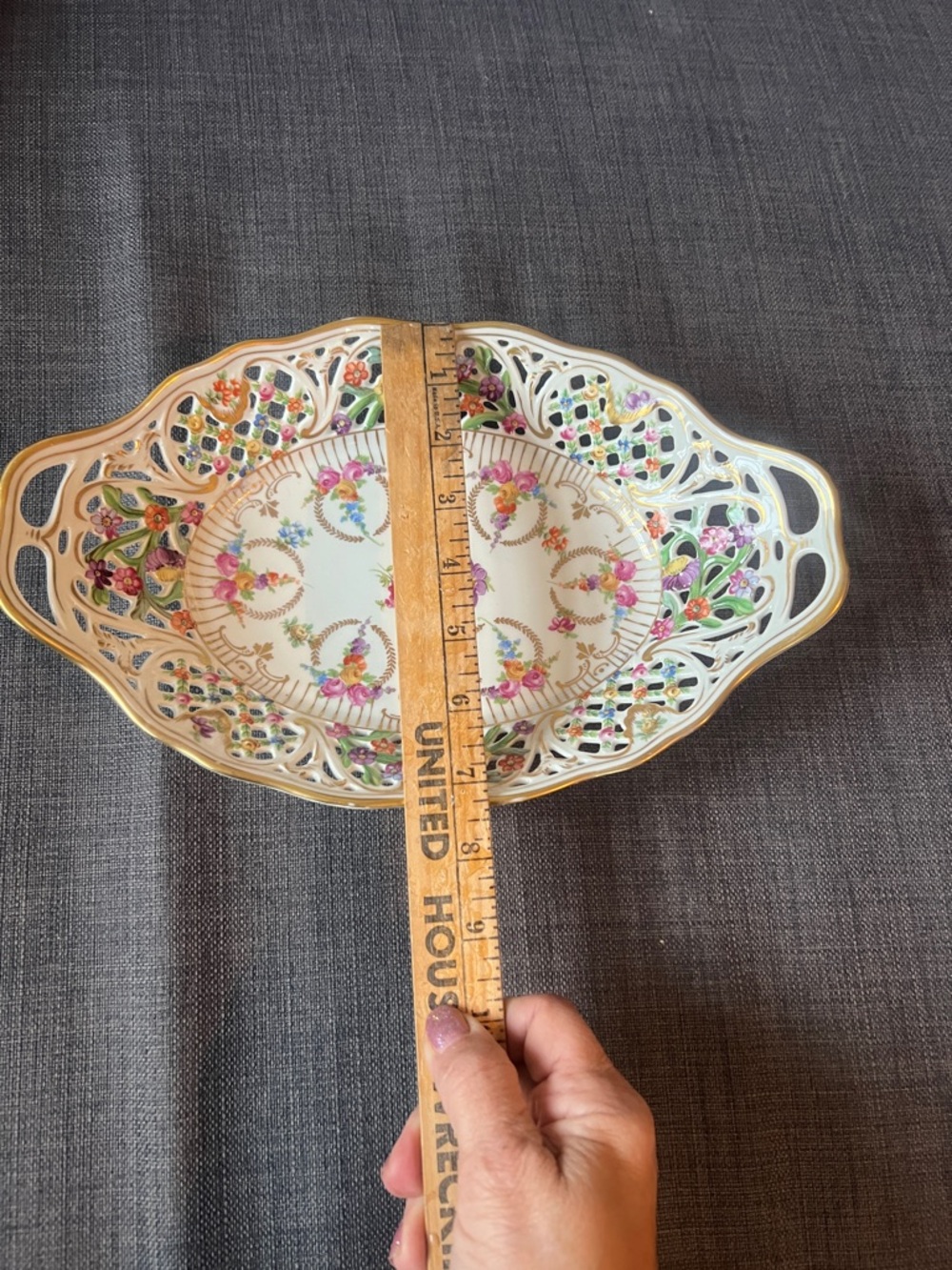 Vintage Schumann High Sided Platter / Fruit Bowl Dresden Bavaria Germany - Picture 11 of 12